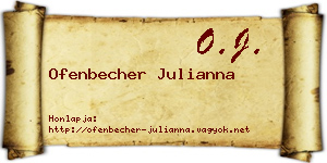 Ofenbecher Julianna névjegykártya